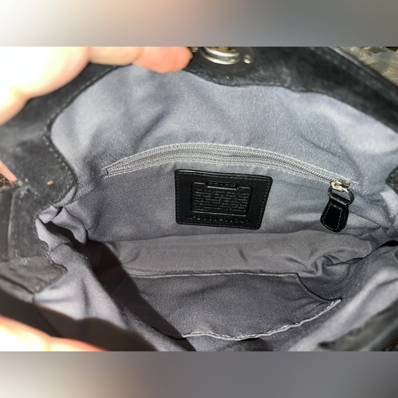 Coach Y2k Black Canvas and Suede Shoulder Bag - Picture 5 of 6